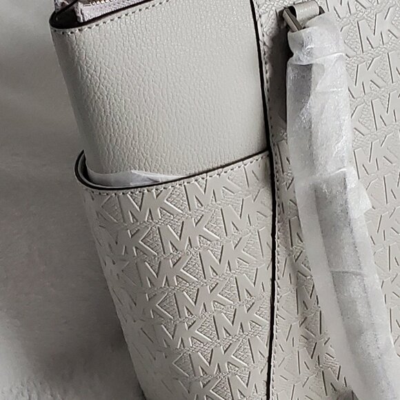 NWT- Michael Kors "Charlotte" Monogram Tote Bag  Color: Aluminum W/Dust Bag - Picture 5 of 11